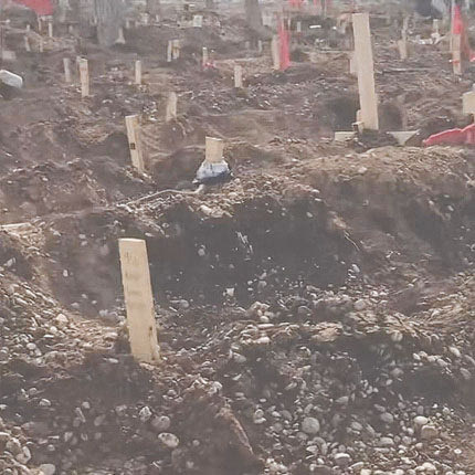 Το κοιμητήριο της πόλης Καχραμάνμαρας γέμισε πρόχειρους τάφους