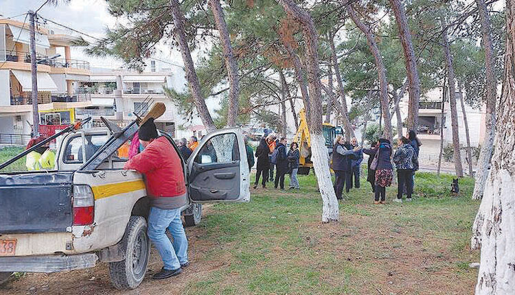 Οι κάτοικοι μπλόκαραν την κοπή των δέντρων στα Δειλινά