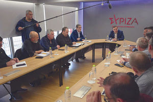 Από τη συνάντηση με τα σωματεία εργαζόμενων στους σιδηροδρόμους