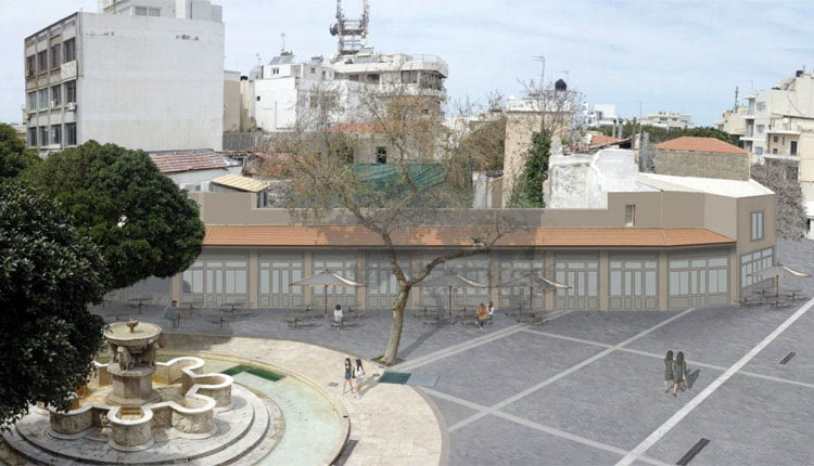 Οι δύο εναλλακτικές προτάσεις της μελέτης. Στην πάνω εικόνα, βρίσκεται το φωτορεαλιστικό σχέδιο της πρότασης για τη διαμόρφωση κεραμοσκεπής. Στην κάτω εικόνα, διακρίνεται το φωτορεαλιστικό σχέδιο της πρότασης που προβλέπει τη δημιουργία ενός στηθαίου κάλυψης του ηλεκτρομηχανολογικού εξοπλισμού πάνω από τις ταράτσες των καταστημάτων.