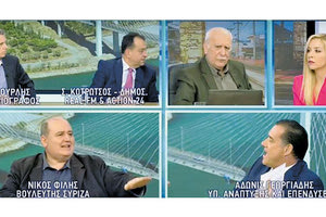 Ενταση προκλήθηκε στον τηλεοπτικό αέρα ανάμεσα στον Άδωνη Γεωργιάδη και τον Νίκο Φίλη