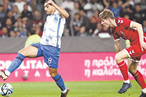 O Γιακουμάκης στο χθεσινό φιλικό με τη Λιθουανία