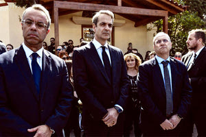 Στην κηδεία του μηχανοδηγού, Σπύρου Βούλγαρη από το Λιανοκλάδι, παρευρέθηκε ο Κυριάκος Μητσοτάκης