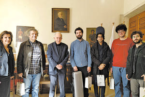 Συνάντηση δημάρχου με τα βραβευμένα μέλη του «Νέου Κρητικού Κουαρτέτου» 