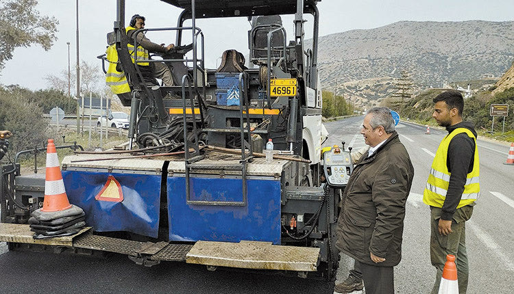 Οι εργασίες στον Βόρειο Οδικό Άξονα Κρήτης επί του Ρεθύμνου