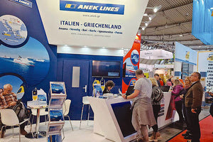 To περίπτερο της ΑΝΕΚ LINES, στην CMT στην Στουτγάρδη