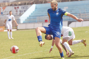 Ο Χαλκιαδάκης σε φάση από το χθεσινό ματς του Ηροδότου με την Ηλιούπολη