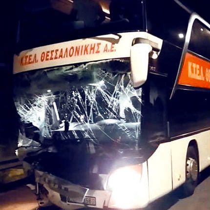 ΚΤΕΛ Θεσσαλονίκης τροχαίο Πλαταμώνας