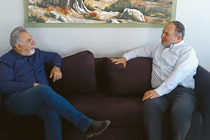 Ο πρώην δήμαρχος Σητείας, όπου συναντήθηκε με τον πρόεδρο της ΠΕΔ Κρήτης Γιάννη Κουράκη