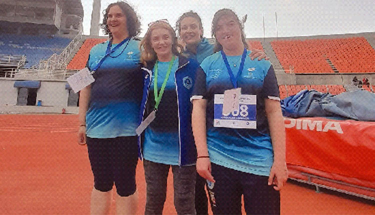  Οι αθλήτριες της Μεγαλονήσου Ροδουσακη, Παλαμιανακη, Κυργιοβανακη και η προπονήτρια κ. Αυγουστάκη