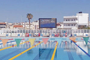 Ο νέος πίνακας στο κολυμβητήριο Ηρακλείου