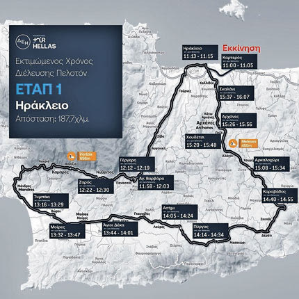 διαδρομή του 1ου ΕΤΑΠ στην σημερινή ενδοχώρα του νομού