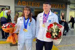 Η Άρτεμις Βασιλάκη με τον Νίκο Σπαθαράκη