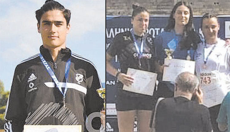   Στο βάθρο οι αθλητές του ΟΦΗ Τζίκας και Μαγουλάκη