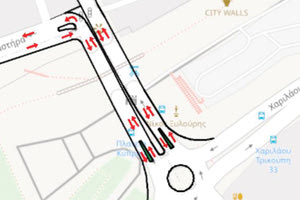 Ισόπεδος κόμβος στην πλατεία 18 Άγγλων