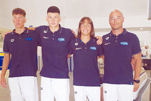 Από αριστερά οι Κακουλάκης, Σπαθαράκη, Βασιλάκη και Σούρδης (προπονητής) που συμμετείχαν στο Ευρωπαϊκό