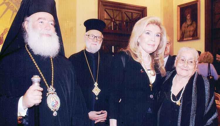 Με τον Πατριάρχη Αλεξανδρείας και τη μητέρα του