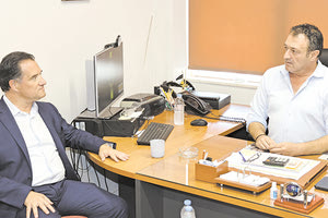 Από την επίσκεψη Γεωργιάδη στο Εργατικό Κέντρο