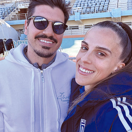 Ο Αναστάσιος Βλατάκης με την σύζυγό του, πρωταθλήτρια Ελλάδος, Ειρήνη Βασιλείου  
