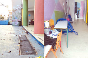 Την κατάσταση που επικρατεί σε πολλά σχολεία του Ηρακλείου ενόψει του μεθαυριανού αγιασμού περιγράφει με γλαφυρό τρόπο στον προσωπικό του λογαριασμό στο Facebook ο Αλέξανδρος Ρονιώτης. Η ανάρτησή του, που συνοδεύεται και από τις σχετικές φωτογραφίες, έχει μια βαρύτητα παραπάνω, μιας και πρόκειται για διευθυντή σχολείου.