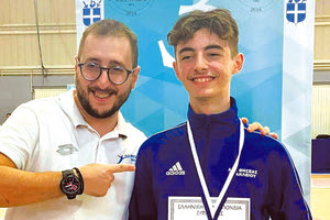 Ο Μήνος με τον προπονητή του κ. Πασαδάκη