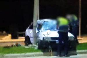 Το σημείο του τροχαίου ατυχήματος, που κατέληξε σε δυστύχημα