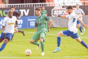 O Kίσσας του Γιούχτα σε μία προσπάθειά του από το χθεσινό ισόπαλο ντέρμπι