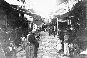 Χανιά, δρόμος της αγοράς, 1900-1920, άγνωστος φωτογράφος, αρχείο Dr. Franz Stoedtner.