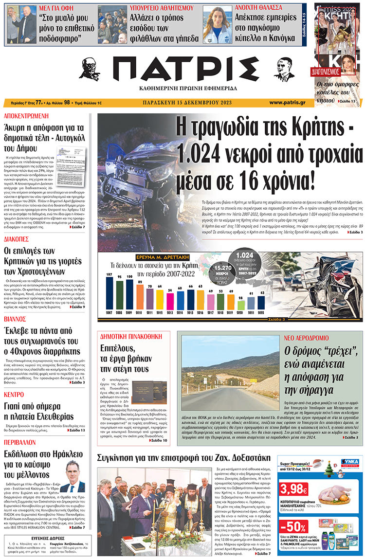 πρωτοσέλιδο 15-12-2023