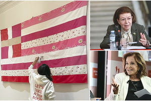 Δεν έφτανε η αντιπολίτευση ήρθαν και τα κυβερνητικά «αδειάσματα» στον Γιώργο Γεραπετρίτη για την εντολή που έδωσε να κατέβει το έργο της Γεωργίας Λαλέ με τη ροζ σημαία που δημιούργησε από σεντόνια κακοποιημένων γυναικών.