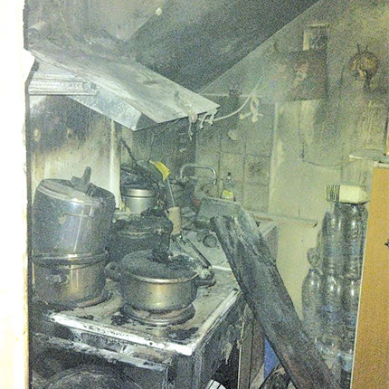 Οι ζημιές έγιναν στον χώρο της κουζίνας