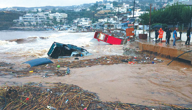 Στις περιοχές υψηλού κινδύνου για πλημμύρα εντάσσεται η Κρήτη και ειδικότερα το Ηράκλειο 