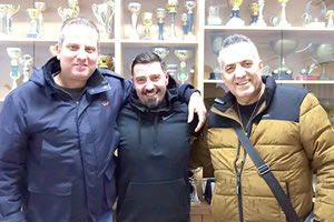 Ο Βασίλης Κρασανάκης με τους κ.κ. Λημναίο, Σωκιανό μετά τη συμφωνία με τον Ηρόδοτο