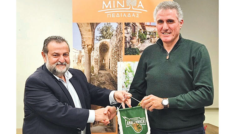 Ο δήμαρχος Μινώα Πεδιάδας κ. Κεγκέρογλου με τον πρόεδρο της Αναγέννησης κ. Μαραγκάκη