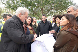 Συνοδευόμενος από τον αντιδήμαρχο Τεχνικών Έργων Γιώργο Σισαμάκη ο δήμαρχος