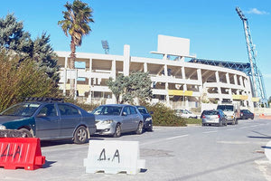 Σήμερα θα πάει και ο δήμαρχος Ηρακλείου στην περιοχή του Παγκρητίου για να δει από κοντά τις εργασίες για το στέγαστρο.