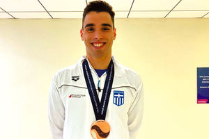 Ο Χρήστου με το χάλκινο μετάλλιο στο στήθος του