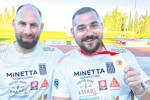 Ο Στεφανουδάκης με τον προπονητή του κ. Σκαντζάκη