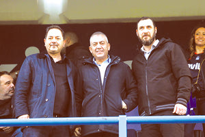 Ο κ. Βρούτσης με τους προέδρους των δύο ομάδων κ.κ. Πρίτσα, Λυσάνδρου