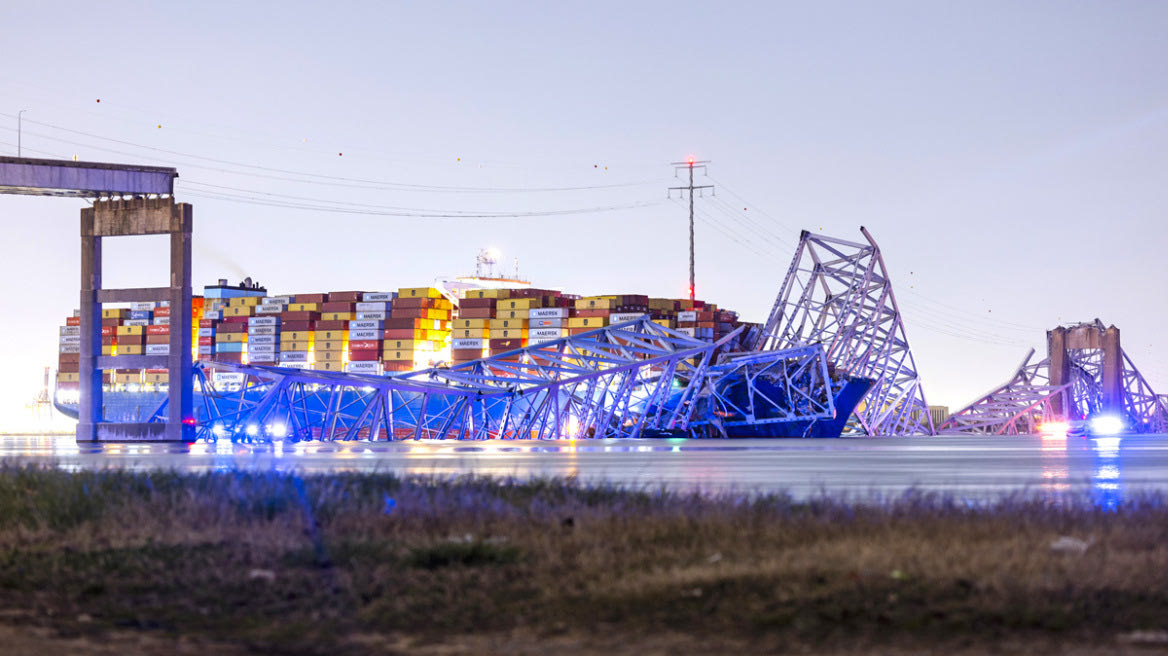 Francis Scott Key: Βίντεο σοκ από την κατάρρευση της γέφυρας μέσα σε 4 δευτερόλεπτα