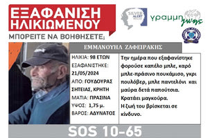 Ερευνες στον Μακρύ Γιαλό για τον 98χρονο που αγνοείται στη Σητεία