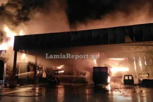 Λαμία: Κάηκε εργοστάσιο που είχε ετοιμάσει τα …επίμαχα σχολικά γεύματα