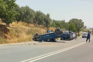 “Τούμπαρε” το αγροτικό, είχε… Άγιο ο οδηγός