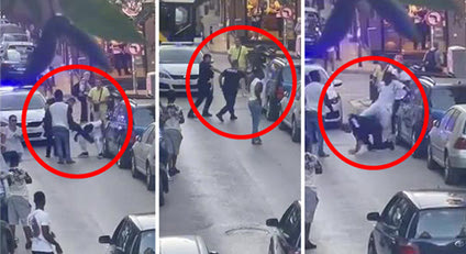 Ο αλλοδαπός χτυπούσε τον αστυνομικό κι όταν ήταν κάτω!