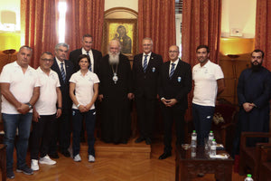 Eπίσκεψη αθλητών Ολυμπιακών αγώνων στον Αρχιεπίσκοπο Ιερώνυμο