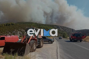 Μεγάλο το πύρινο μέτωπο στην Εύβοια