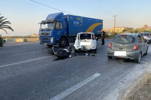 Σύγκρουση μηχανής με ΙΧ στον ΒΟΑΚ