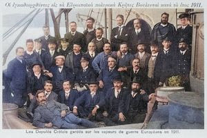 Κρήτες βουλευτές σε Ευρωπαϊκό πολεμικό πλοίο, 1911