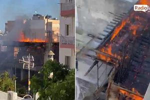 Πυρκαγιά σε υπό ανέγερση οικοδομή στο κέντρο της Ιεράπετρας [βίντεο]