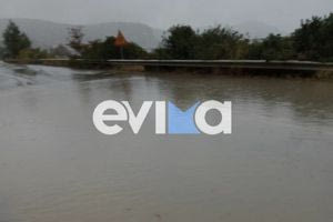 Προβλήματα στην Εύβοια από την κακοκαιρία Alexandros – Πλημμύρισε κεντρικός δρόμος